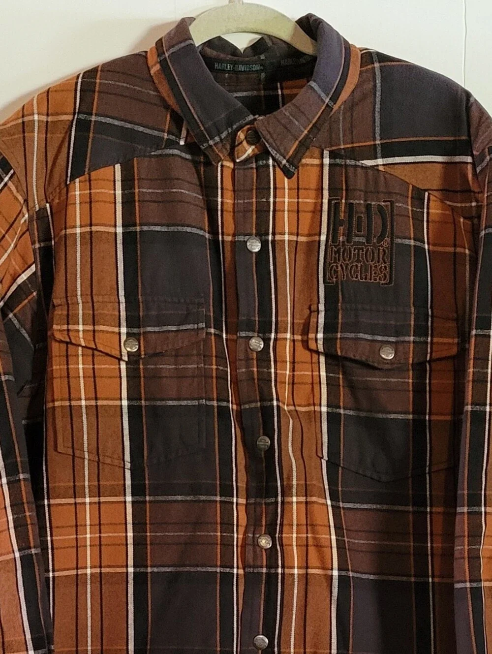 Harley-Davidson Sherpa Lined Plaid Shacket Jacket Handwarmer Pockets Heavyweight